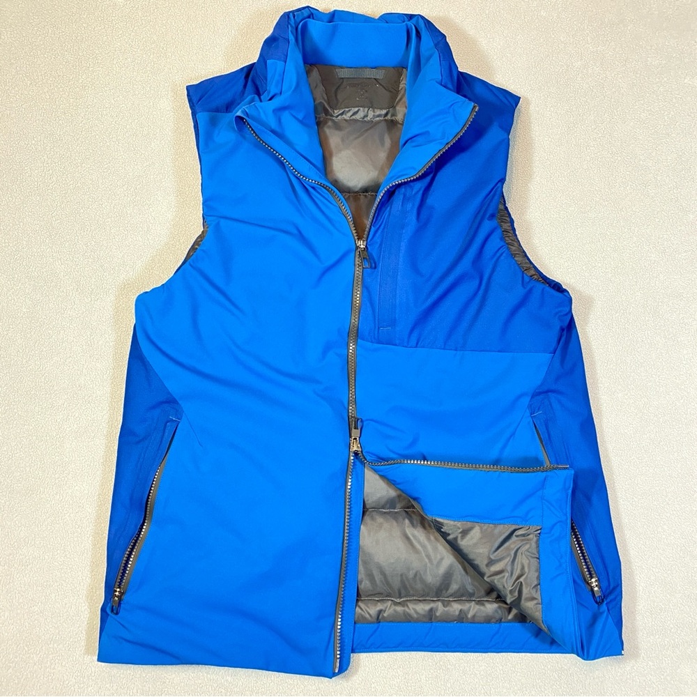 LULULEMON LIVE IN PRACTICE Goose Down Puffer Vest Blue Unisex SzS/M Outdoor Golf